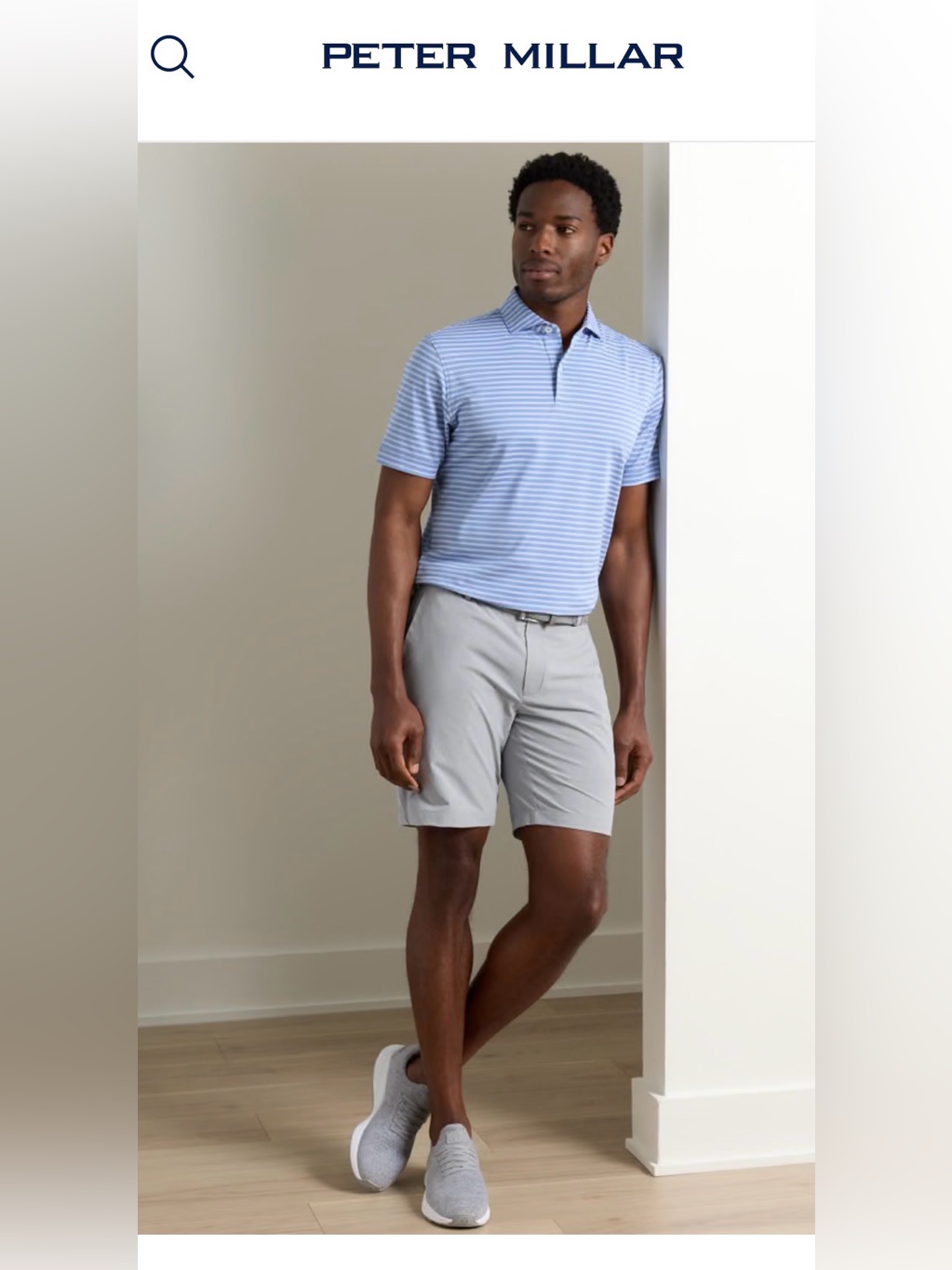 Peter Millar Surge Performance Short 9” Gale Gray , Size 32